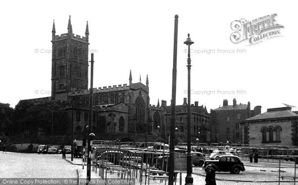 Photo of Wolverhampton, Market Place And St Peter's Church c.1955