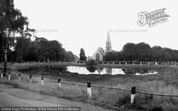 Photo of Woodford Bridge, the Pond and St Paul's Church c1965