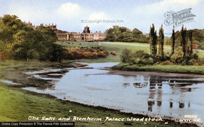 Photo of Woodstock, The Lake And Blenheim Palace c.1955