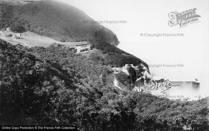 Photo of Woody Bay, Cliffs And Pier c.1898