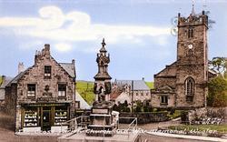 The Cross, St Mary's Church And War Memorial c.1955, Wooler