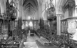 Cathedral, Choir West 1899, Worcester