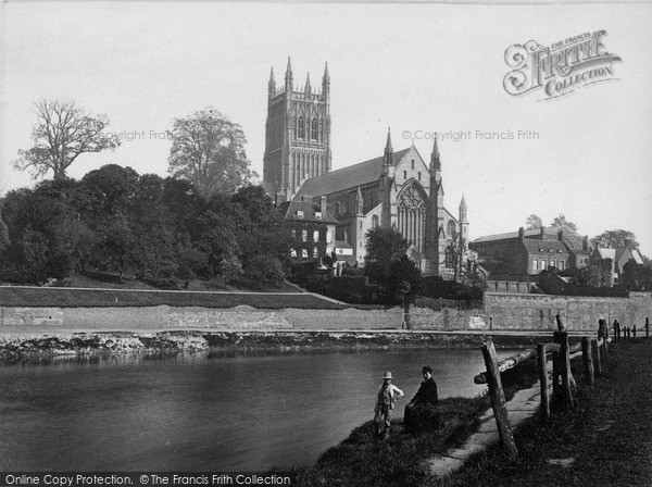 Photo of Worcester, Cathedral From The River Severn c.1875