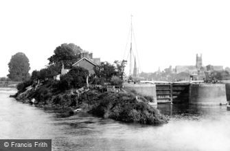 Worcester, Diglis Locks and Weir 1891