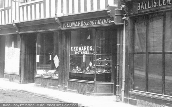 Photo of Worcester, New Street, Bootmaker's Shop 1906