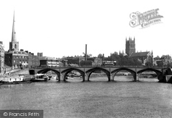 River Severn, Cathedral And Bridge 1904, Worcester