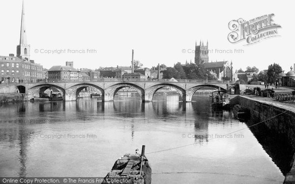 Photo of Worcester, the Cathedral and Bridge 1891