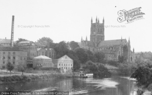 Photo of Worcester, The Cathedral And Dents Factory c.1950