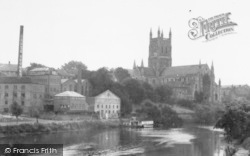 The Cathedral And Dents Factory c.1950, Worcester
