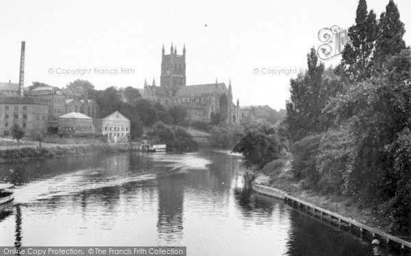 Photo of Worcester, The Cathedral From The Bridge c.1950