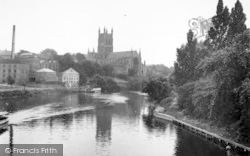 The Cathedral From The Bridge c.1950, Worcester