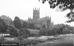 The Cathedral From The River c.1950, Worcester