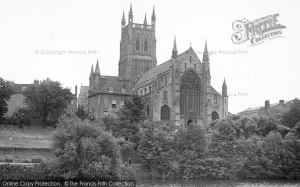 Photo of Worcester, The Cathedral From The River c.1950