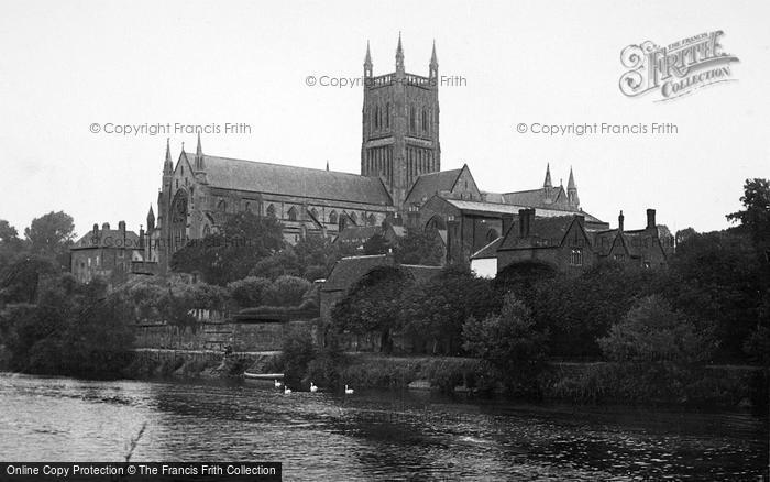 Photo of Worcester, The Cathedral From The River c.1955