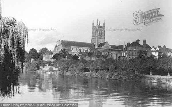 Photo of Worcester, The Cathedral From The River c.1960