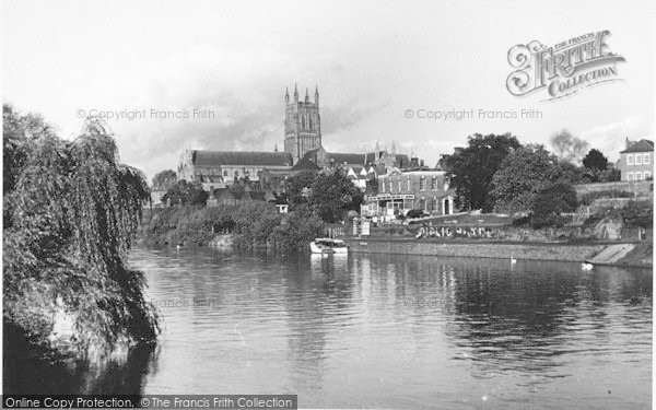 Photo of Worcester, The Cathedral From The River c.1960