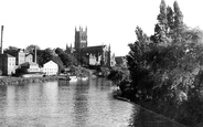 The Cathedral From The River Severn c.1955, Worcester