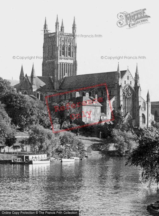 Photo of Worcester, The Cathedral From The River Severn c.1955