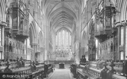 The Cathedral Interior, Choir East 1925, Worcester