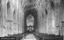 The Cathedral Interior, The Nave Looking East c.1960, Worcester