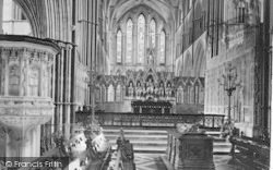 The Cathedral, The East End Of The Choir c.1910, Worcester