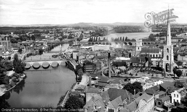 Photo of Worcester, The River Severn From The Cathedral Tower c.1960