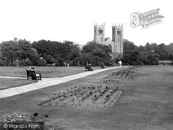 Memorial Gardens And The Priory Church c.1955, Worksop