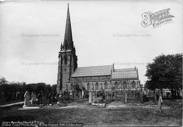 Photo of Worsley, St Mark's Church from the south side 1889