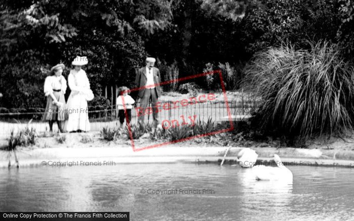 Photo of Worthing, Family And Swans, The Park 1906