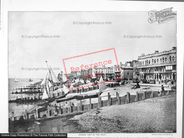Photo of Worthing, General View Of Front 1890