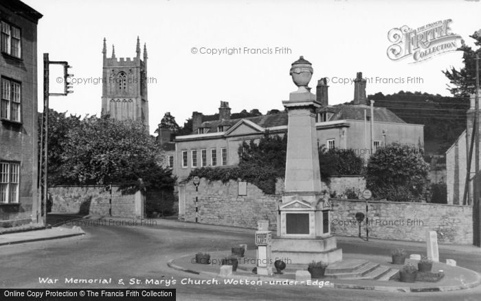 Photo of Wotton Under Edge, War Memorial And St Mary's Church c.1950