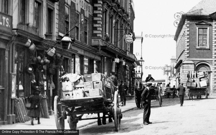 Photo of Wrexham, Cart In The High Street 1895