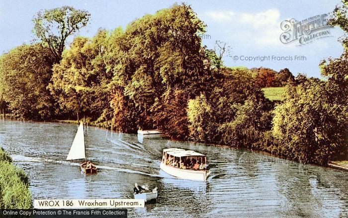 Photo of Wroxham, Upstream c.1955