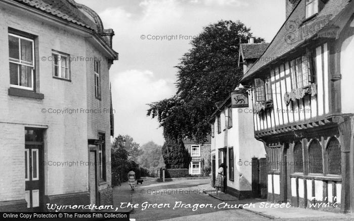 Photo of Wymondham, Church Street, The Green Dragon c.1955