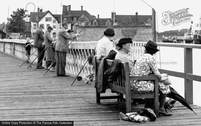 Photo of Yarmouth, Fishing From The Pier c.1955