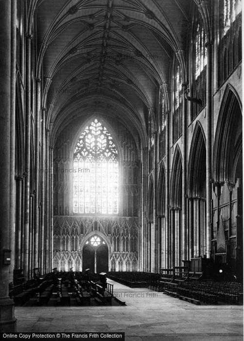 Photo of York, Minster, Nave West c.1880