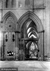 Minster, North Choir, Aisle And Striking Clock 1909, York