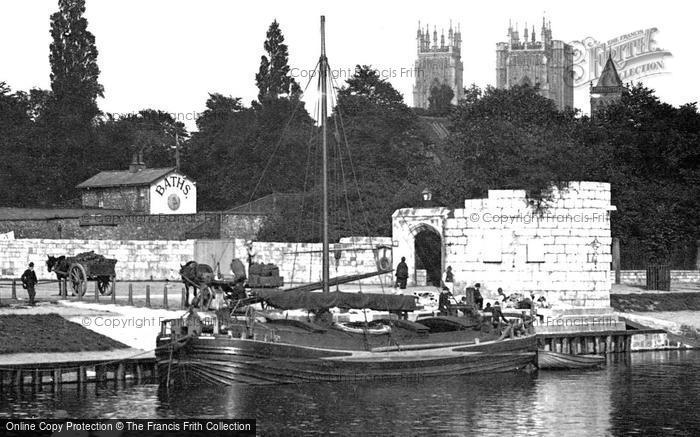 Photo of York, Sailing Barge On The River c.1885