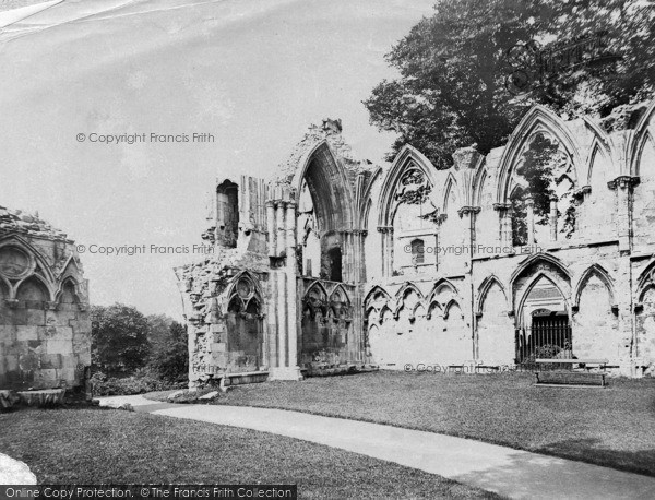 Photo of York, St Mary's Abbey, West End And Etty's Tomb c.1885