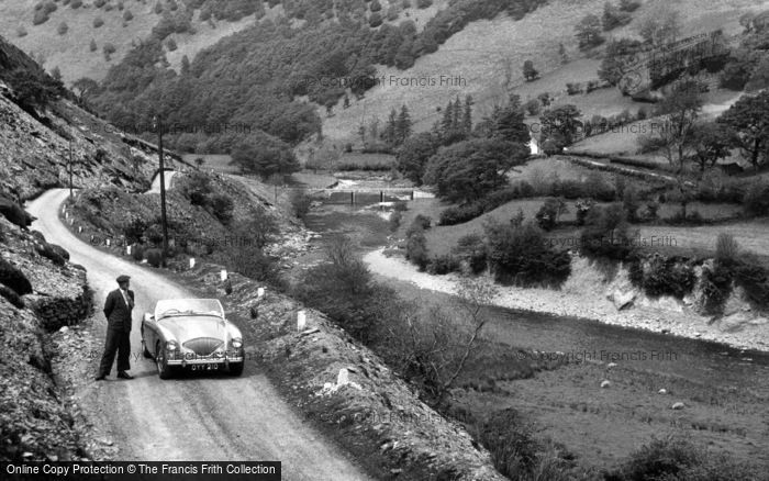 Photo of Ystradffin, Upper Towy Valley, Austin Healey Sports Car And Driver c.1960