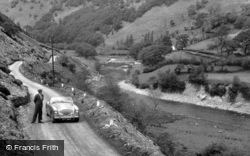 Upper Towy Valley, Austin-Healey Sports Car And Driver c.1960, Ystradffin