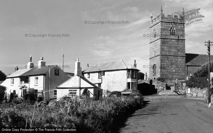 Photo of Zennor, St Senara's Church And Tinners Arms c.1955